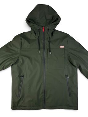 Hunter Men’s Dark Green Fleece Lined Hooded Jacket NWOT Large